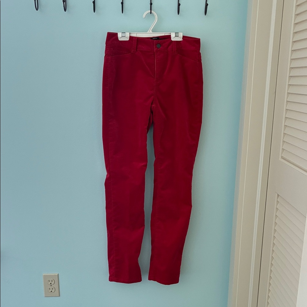 Talbots red velvet jeans size 2